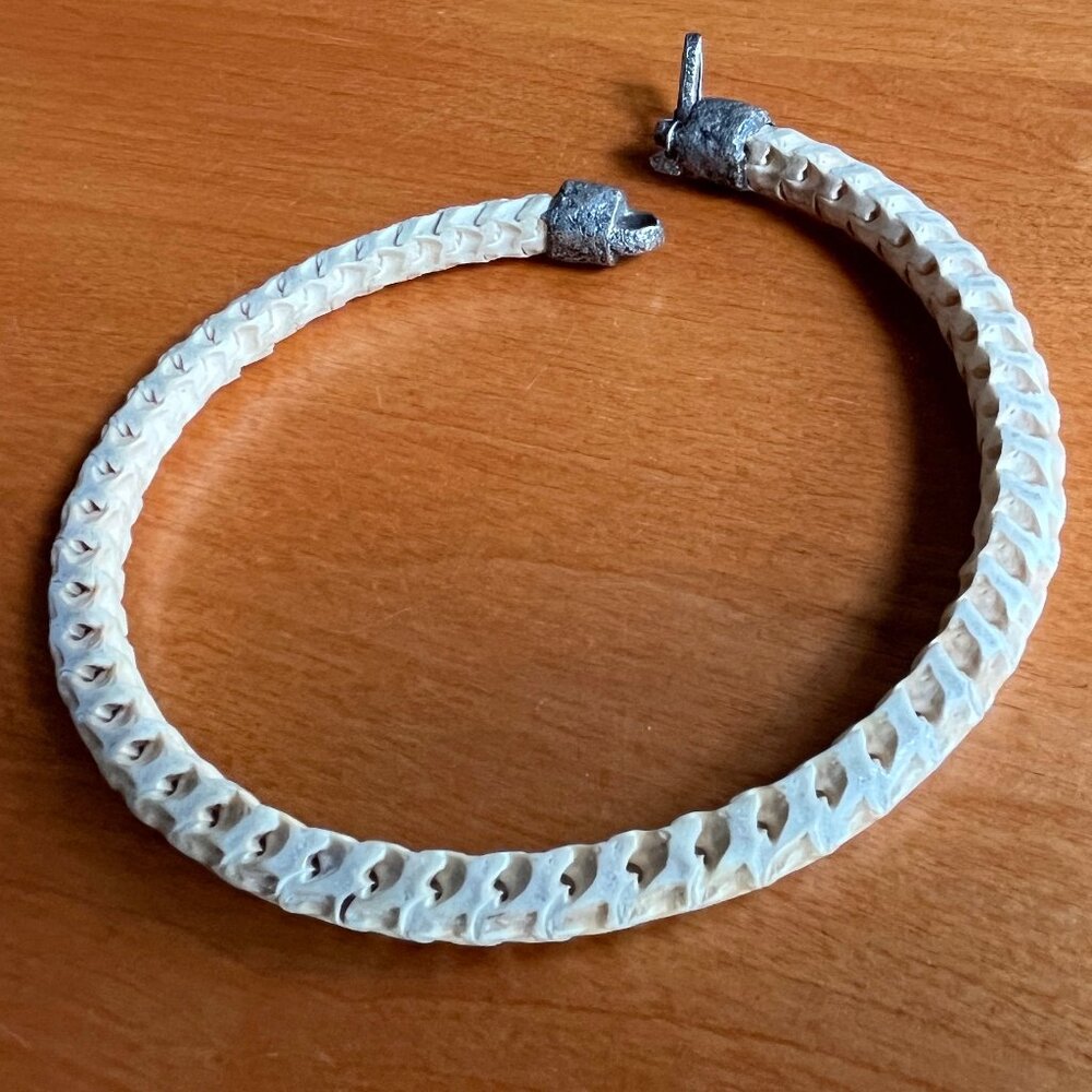 Snake Python Vertabrae Necklace Choker By Gretche… - image 1